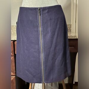 Lord & Taylor wool blend skirt with stylish full zipper in front size 6